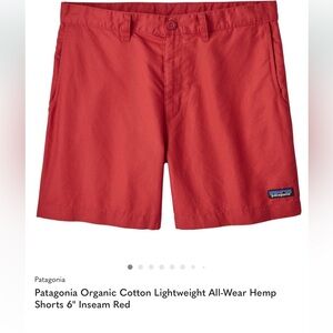 Patagonia Men's Vibrant Red Flat Front Shorts